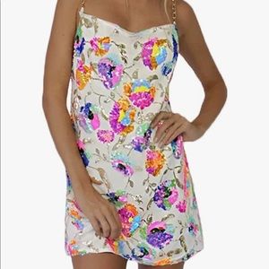 Multicolor sequin flower dress NEW